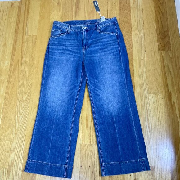 Chico’s Jeans Trouser Wide Leg High Rise Medium Wash Petite Plus (16P, 3P) NWT - Picture 1 of 8